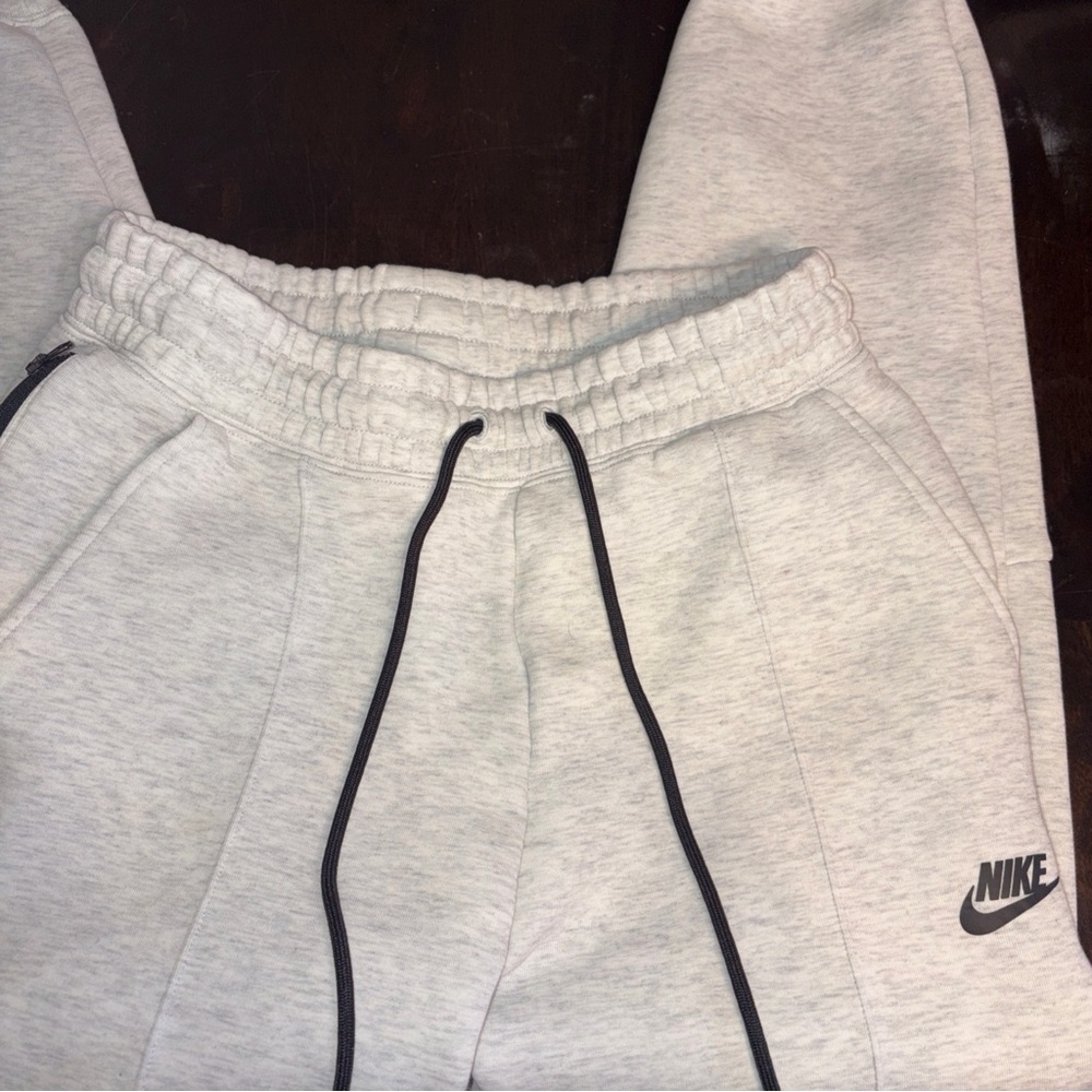 Nike Light Gray Sweatpants with Black Drawstring